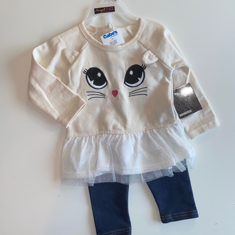 Kitten Tutu Matching Outfit in Size 12 Months